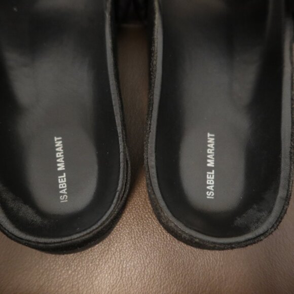 $430 Isabel Marant Hellea black lamb leather padded sandals size 36 with box - Picture 10 of 14